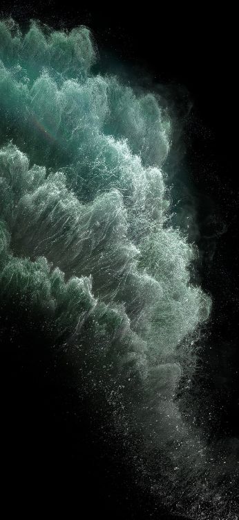 Обои полночь зеленый, яблоко, супер сетчатка, iOS 13, амолед в разрешении 1242x2688