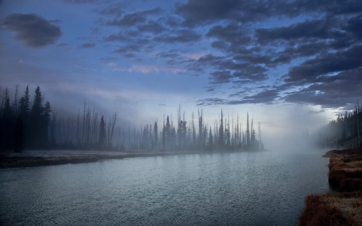 Обои реки, вода, утро, туман, рассвет в разрешении 1920x1200