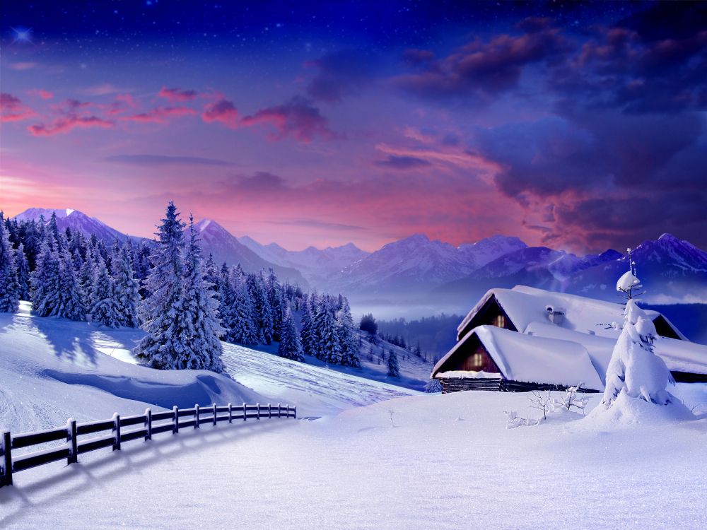 Обои снег, пейзаж, зима, природа, гора в разрешении 6614x4960