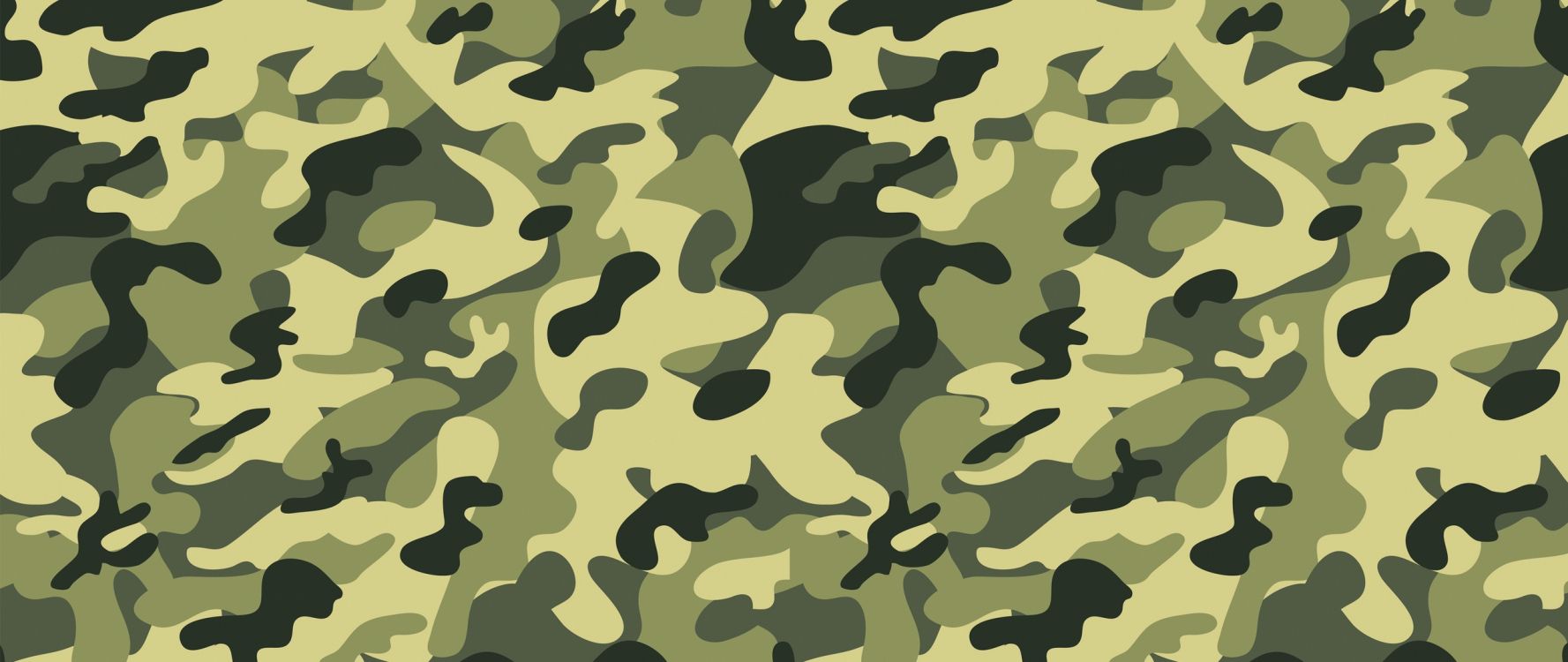 Обои камуфляж, военный камуфляж, узор, дизайн, солдат в разрешении 2560x1080