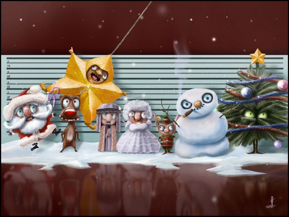 Обои Рождественский день, Новый год, праздник, Санта-Клаус, Снеговик в разрешении 1924x1447