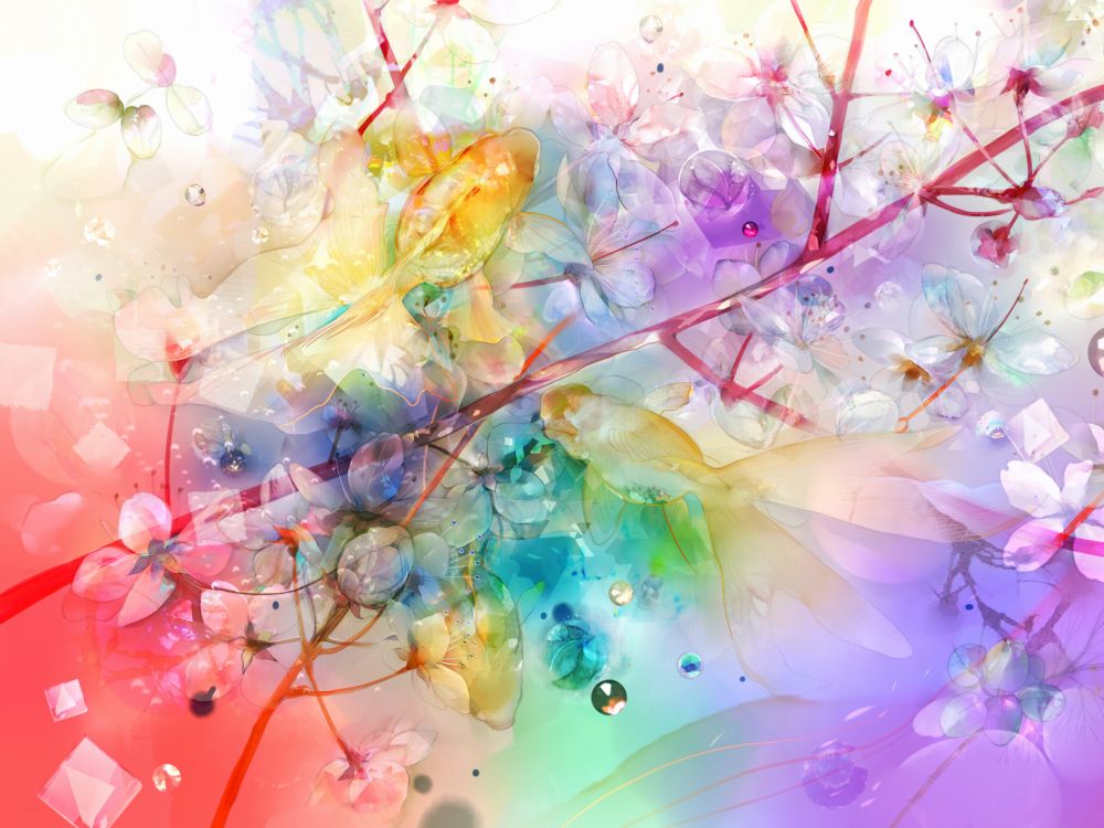 Обои акварельные краски, розовый, акриловая краска, акриловые краски, дизайн в разрешении 2048x1536