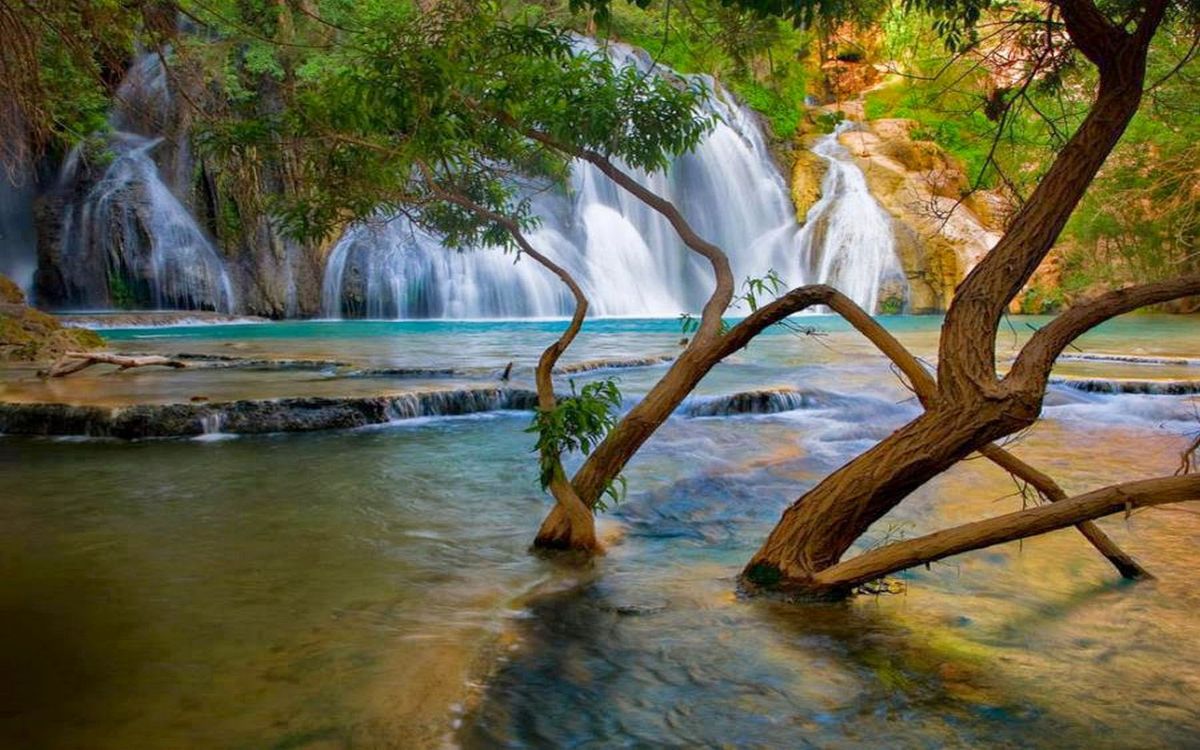 Обои водопад, природа, водоем, гидроресурсы, вода в разрешении 2560x1600