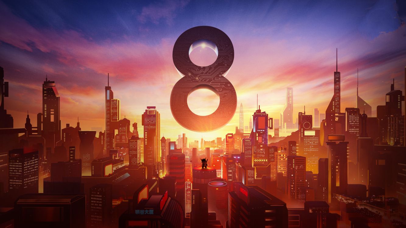 Обои Xiaomi, городской пейзаж, город, метрополия, городской район в разрешении 8000x4500