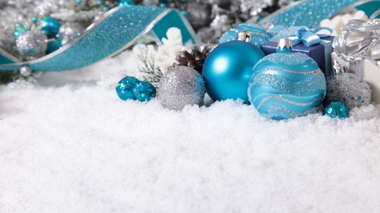 Обои Рождественский день, Рождественские украшения, синий, Аква, бирюза в разрешении 2000x1125