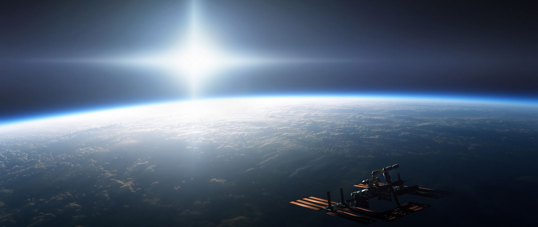 Обои земля, спутник, атмосфера, космическое пространство, космос в разрешении 5120x2160