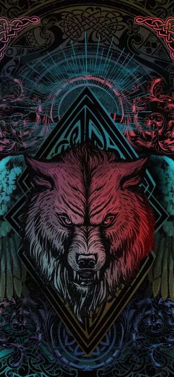 Обои варяг, ios, линия, арт, стена в разрешении 2160x4680