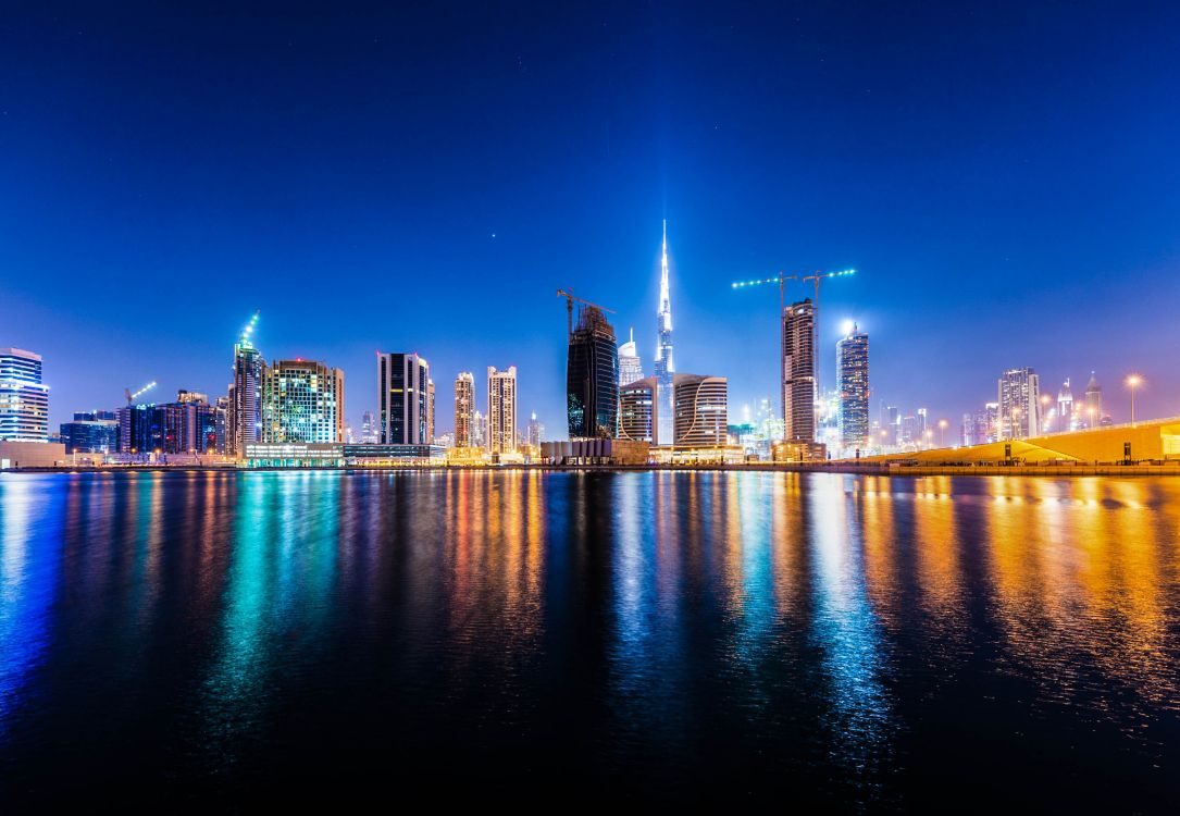 Обои Бурдж Халифа, городской пейзаж, город, линия горизонта, метрополия в разрешении 2667x1843