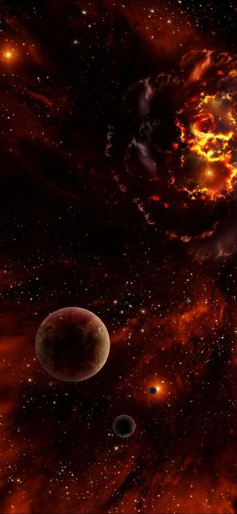 Обои атмосфера, мир, луна, окружающая среда, туманность в разрешении 1080x2340