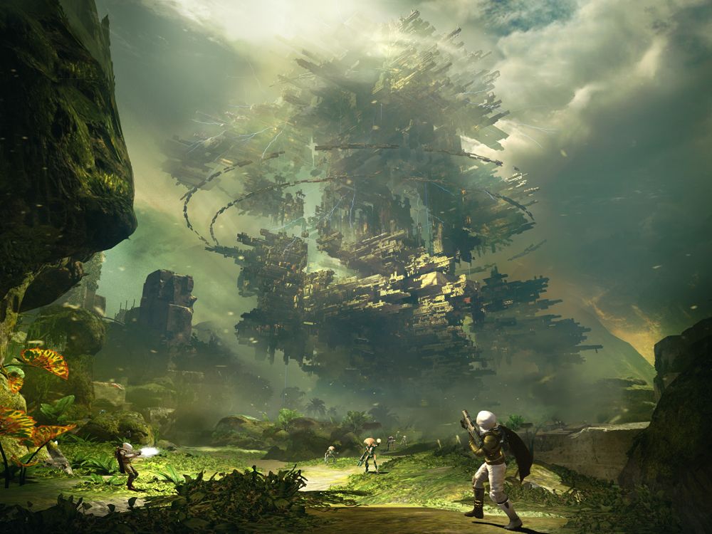 Обои концепт арт, bungie, арт, джунгли, местность в разрешении 2048x1536