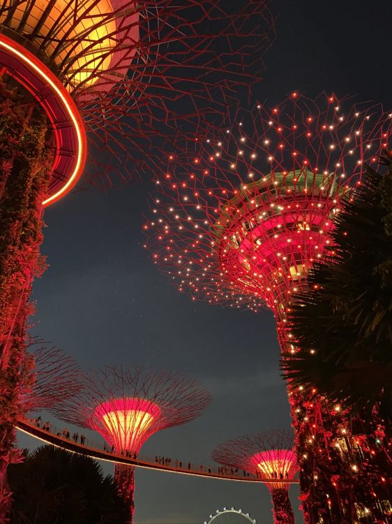 Обои Сингапур, салют, канун Нового года, достопримечательность, красный цвет в разрешении 1536x2048