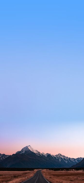 Обои экорегион, гора, природа, послесвечение, сумрак в разрешении 1284x2778