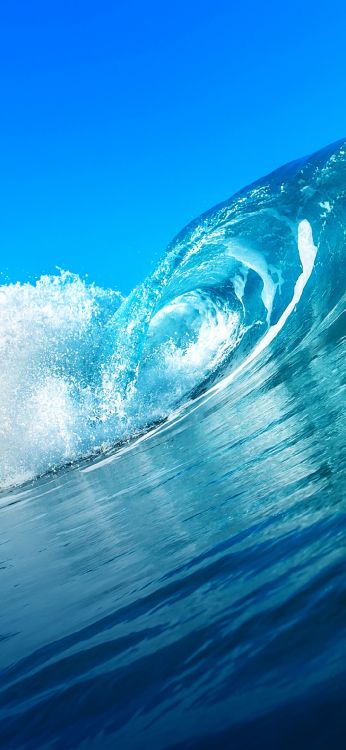 Обои океанская волна, ветровая волна, океан, море, волна в разрешении 1080x2340