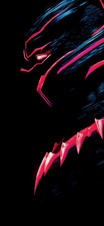 Обои Черная пантера, арт, супергерой, комиксы Марвел, графический дизайн в разрешении 1080x2340