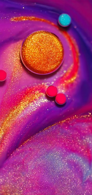 Обои крупный план, красный цвет, желтый, розовый, Оранжевый цвет в разрешении 1516x3200