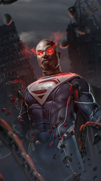 Обои Майкл Би Джордан Супермен, Супермен, Генерал Зод, Injustice 2, супергерой в разрешении 2160x3840