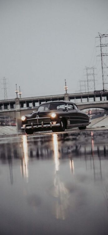 Обои отражение, легковые автомобили, Хадсон служебное купе, Хадсон Автомобильная Компания, старинная машина в разрешении 1385x3000