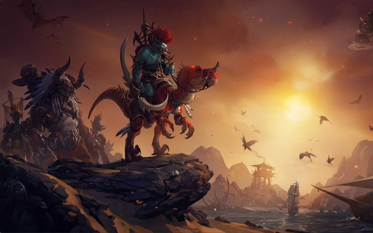 Обои world of warcraft, мифология, мифическое существо, вымирание, небо в разрешении 2880x1800