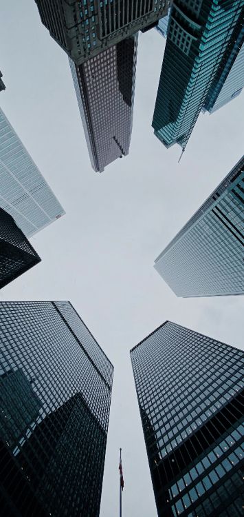 Обои башня, высотное здание, смотровая площадка на фоне линии горизонта торонто, здание, Башня CN в разрешении 1515x3200