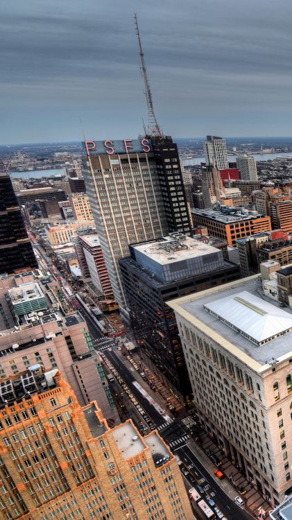 Обои городской район, небоскреб, здание, облако, дневное время в разрешении 1080x1920