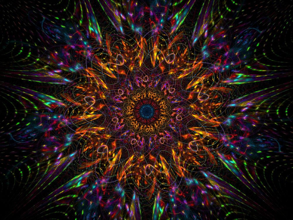 Обои узор, фрактал, калейдоскоп, психоделическое искусство, фрактальное искусство в разрешении 3200x2400