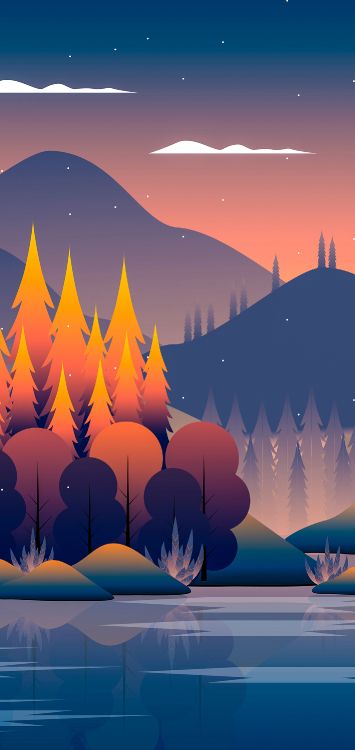 Обои пейзаж минималистский, арт, живопись, минимализм, пейзажная живопись в разрешении 1420x3000