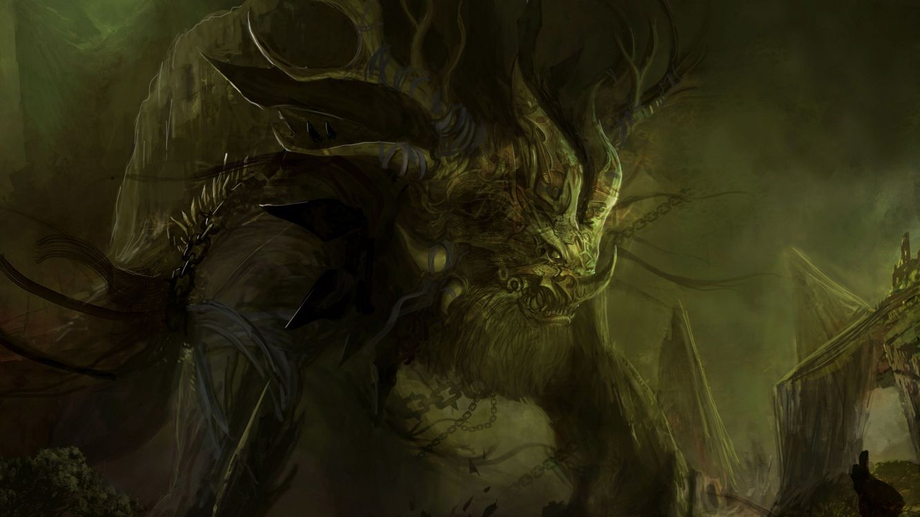 Обои монстр, морское чудовище, гигант, темнота, демон в разрешении 3840x2160