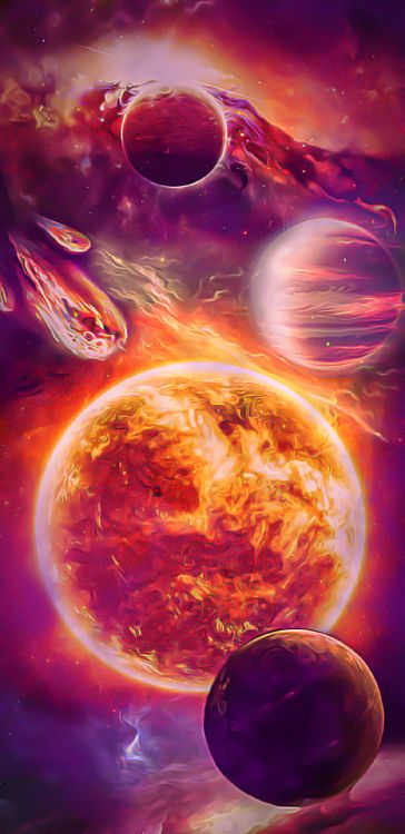 Обои космос, космические фантазии, земля, космическое пространство, атмосфера в разрешении 1197x2463