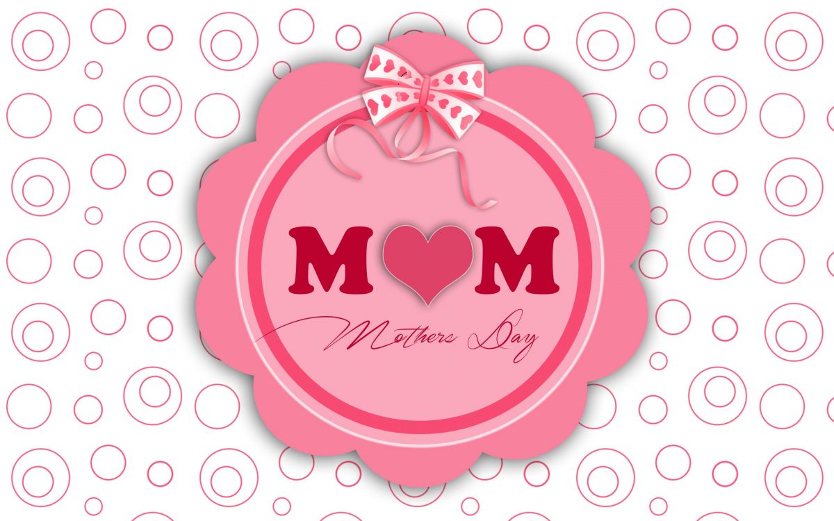 Обои День Матери, розовый, текст, сердце, картинка в разрешении 2880x1800