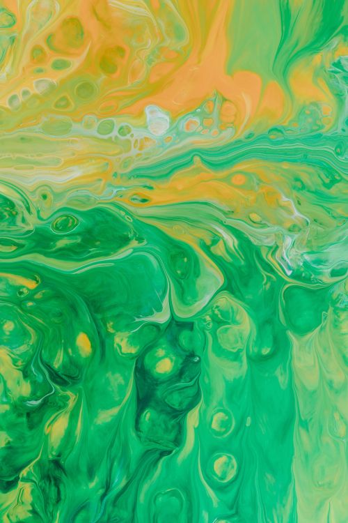 Обои живопись, акриловая краска, акварельная живопись, зеленый, вода в разрешении 4000x6000
