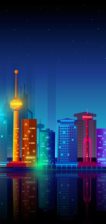 Обои городской пейзаж, мажорель синий, термохимия, здание, небоскреб в разрешении 1420x3000