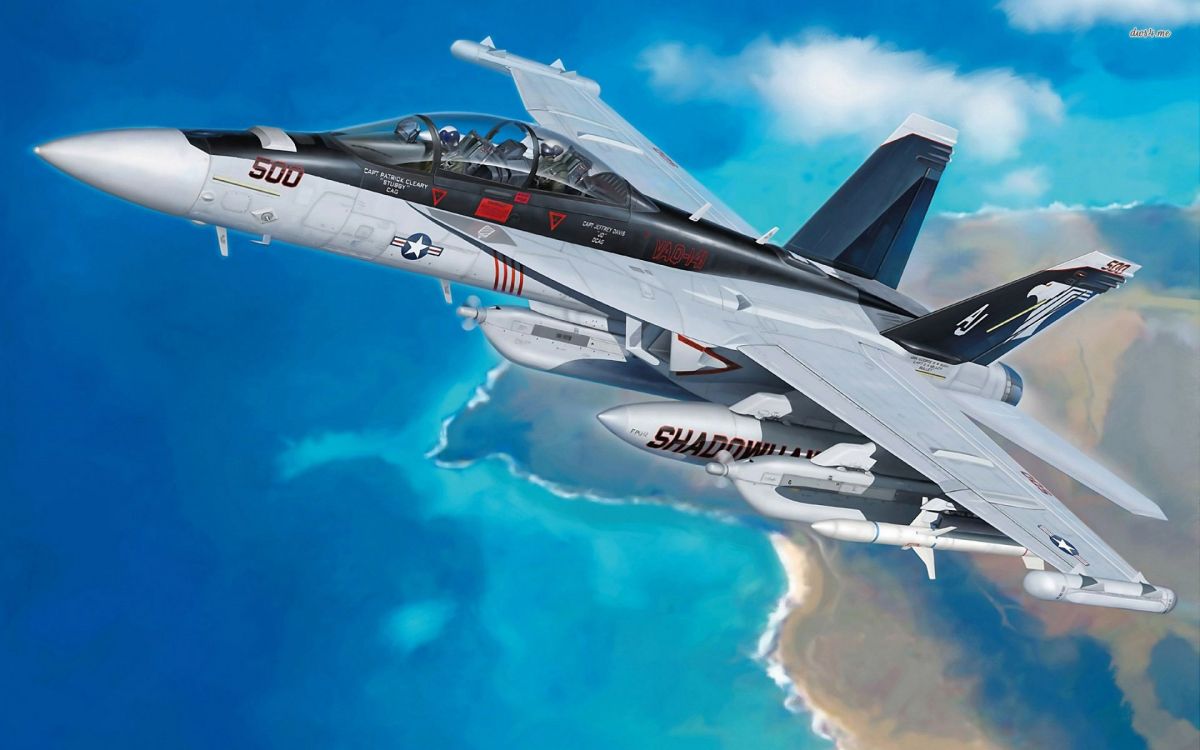 Обои ЕА 18г ворчун, Боинг Ф-18Е F супер Хорнет, Электронно-боевых самолетов, самолеты, самолет в разрешении 2880x1800