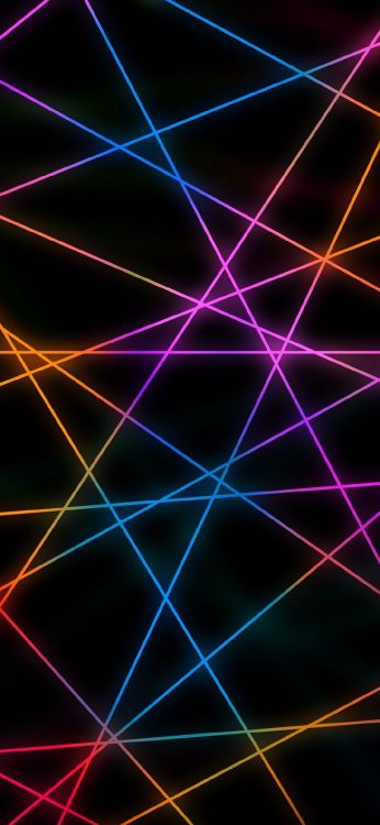 Обои неоновый 3д, неон, стена, трех мерное пространство, красочность в разрешении 1080x2340