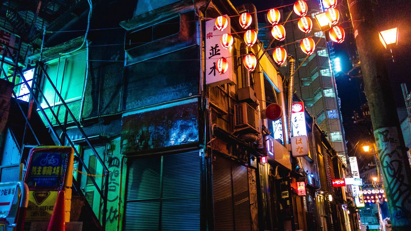 Обои поздняя ночь, ночь, метрополия, улица, город в разрешении 3840x2160