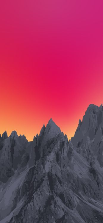 Обои атмосфера, гора, послесвечение, сумрак, природный ландшафт в разрешении 2410x5218