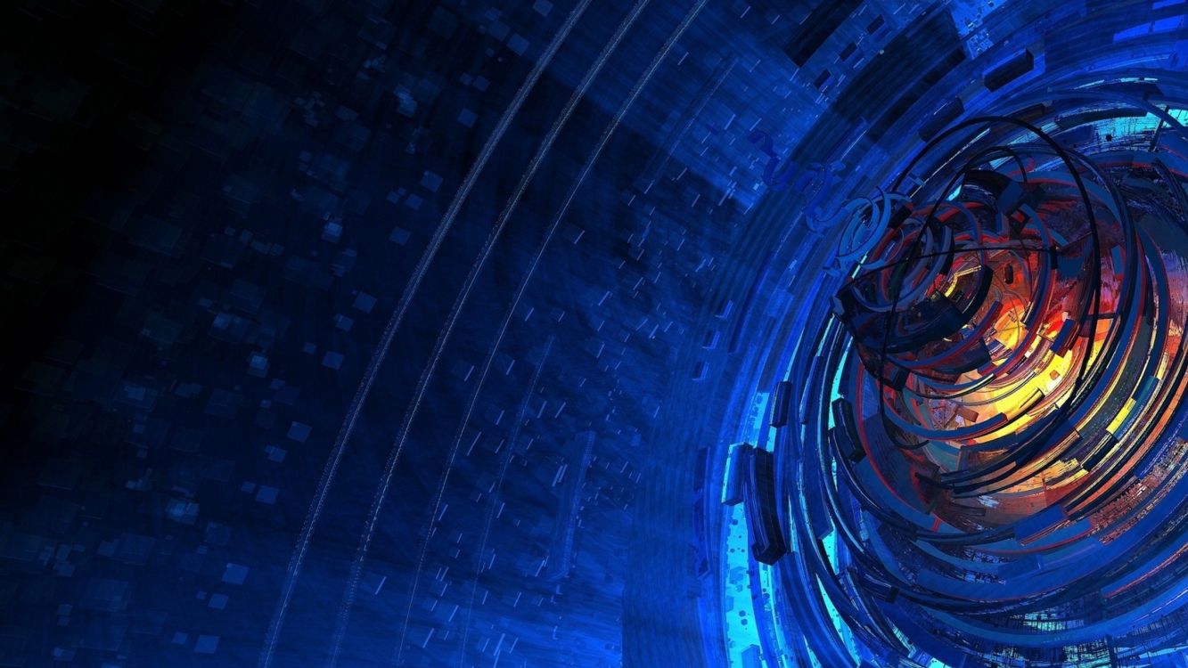 Обои синий, вода, космос, круг, вихрь в разрешении 3840x2160