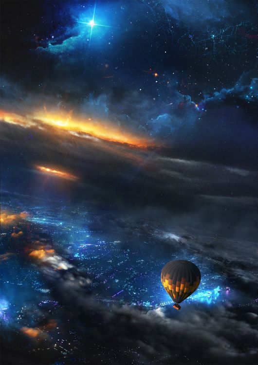 Обои цифровое искусство, арт, атмосфера, облако, мир в разрешении 1300x1839