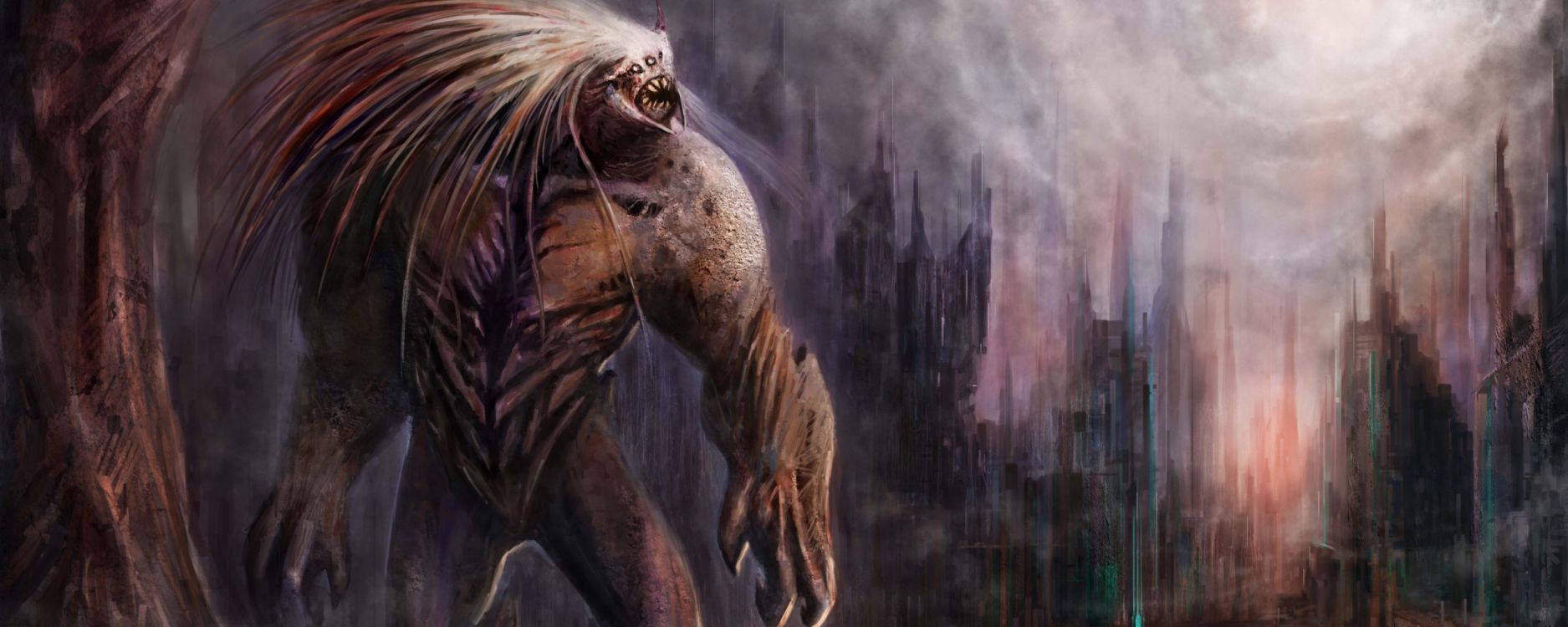 Обои арт, мифология, фэнтези, монстр, искусство в разрешении 2560x1024