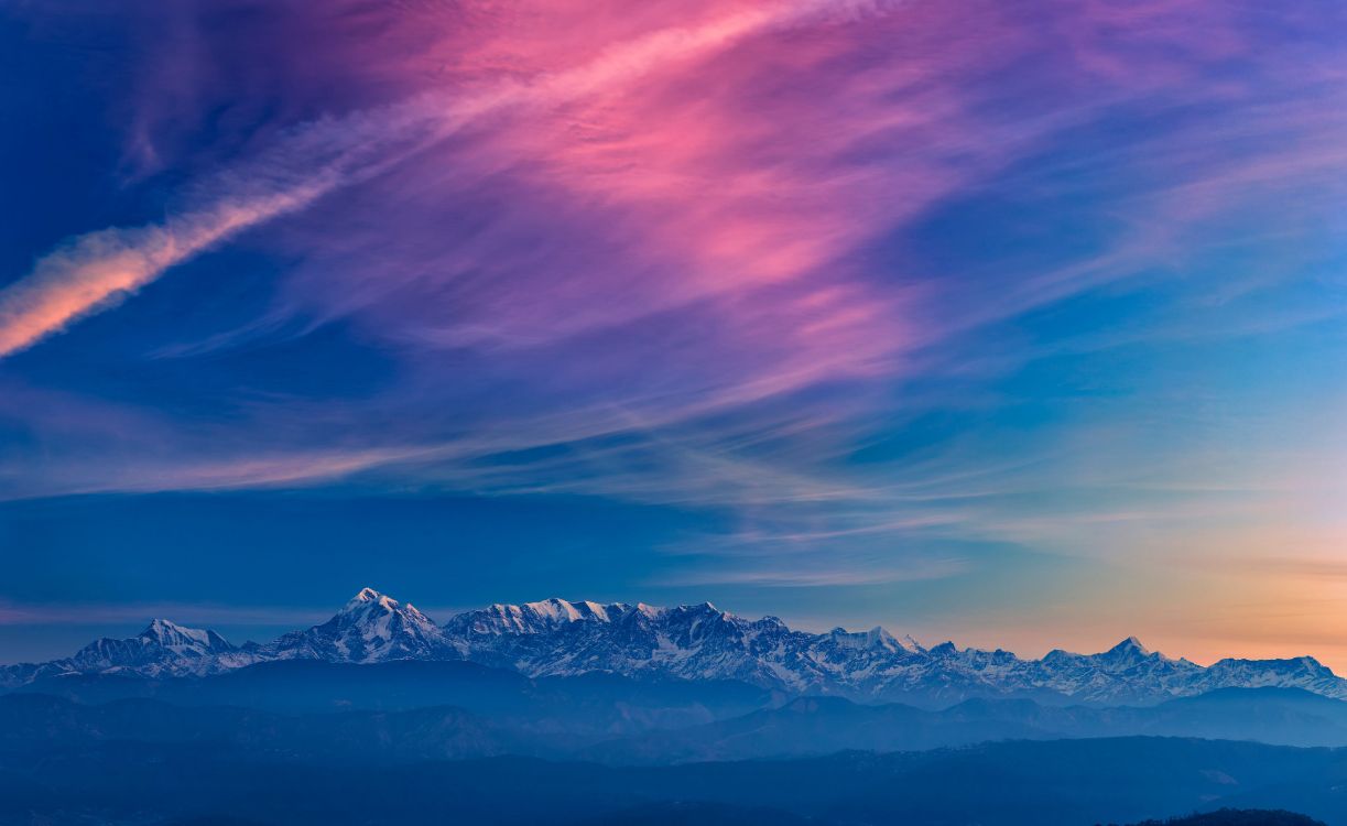 Обои синий, облако, гора, природа, горный рельеф в разрешении 5065x3104
