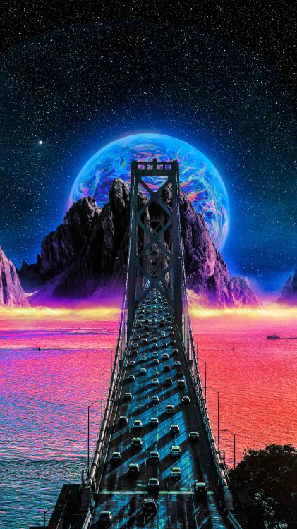 Обои атмосфера, Альбом, обложка альбома, земля, рисование в разрешении 2160x3840