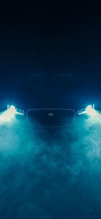 Обои синие автомобильные фары, легковые автомобили, Jaguar F-Pace, Ягуар, автомобили jaguar в разрешении 1080x2340