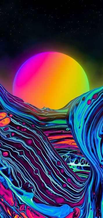 Обои фрактальное искусство, арт, абстрактное искусство, цифровое искусство, фрактал в разрешении 1422x3000