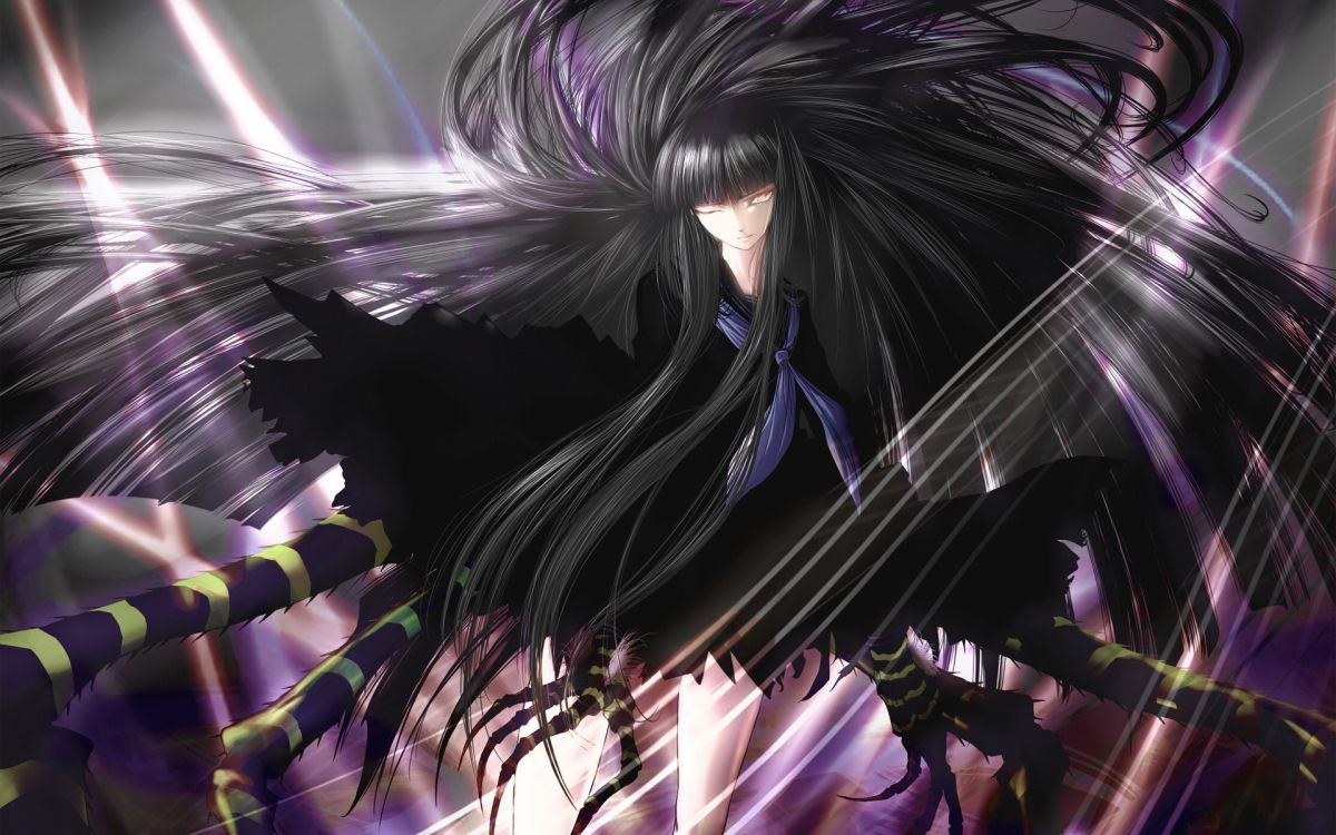 Обои Хагоромо tsutsuki, аниме, Кицунэ, пурпур, графический дизайн в разрешении 1920x1200