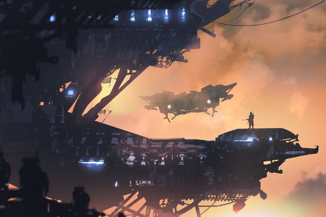 Обои облако, футуризм, взрыв, город, атмосфера в разрешении 3600x2400