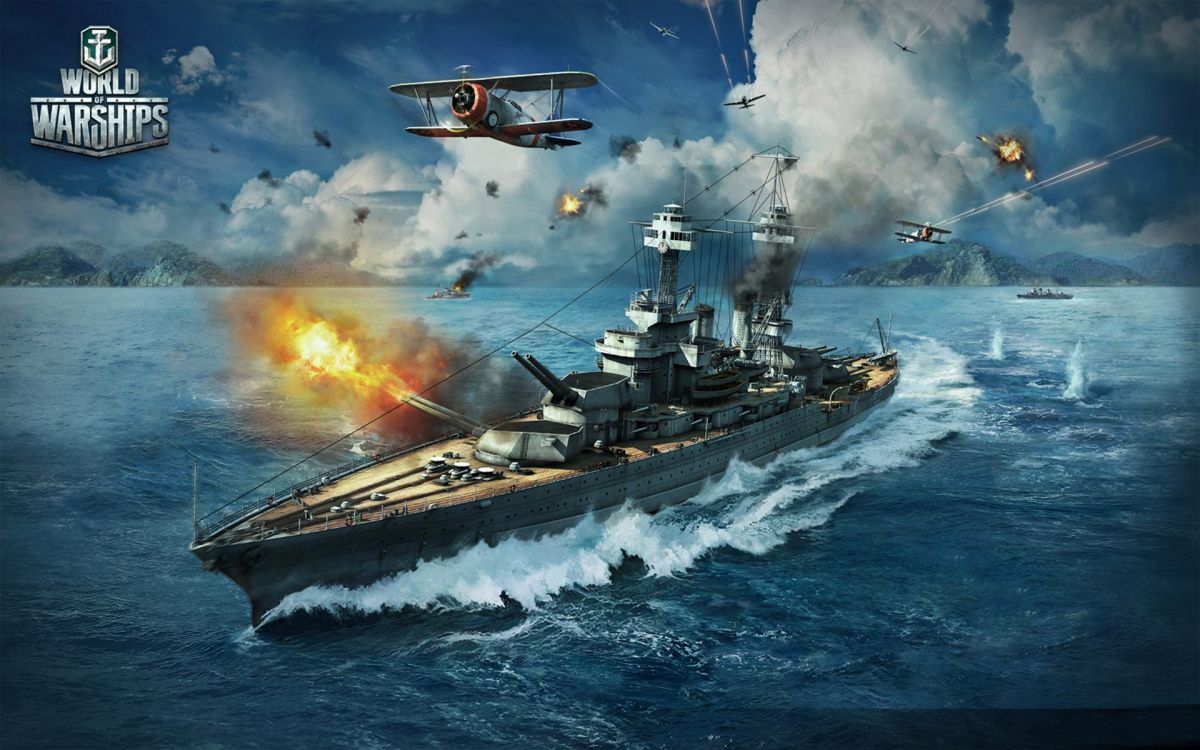Обои мир боевых кораблей, world of tanks, военный корабль, Многопользовательская онлайн игра, Линкор в разрешении 1920x1200