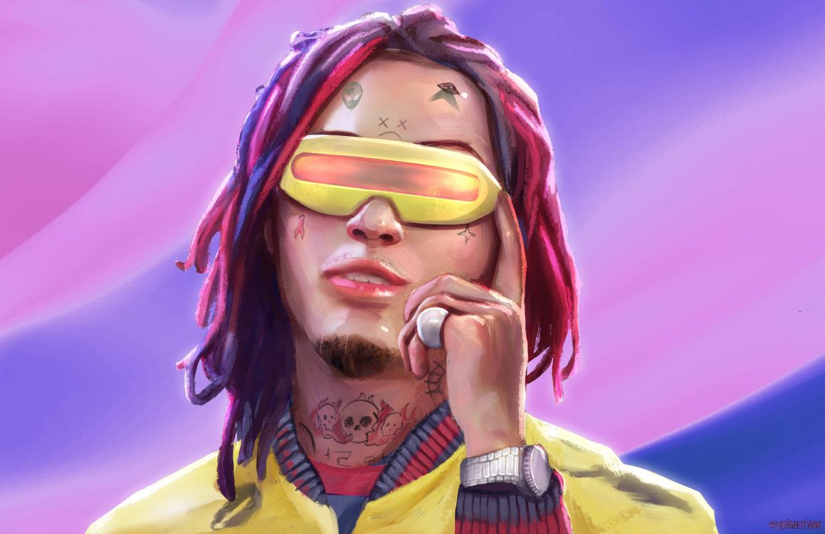 Обои очки, уход за зрением, лоб, хип хоп музыка, Lil Pump в разрешении 5100x3300