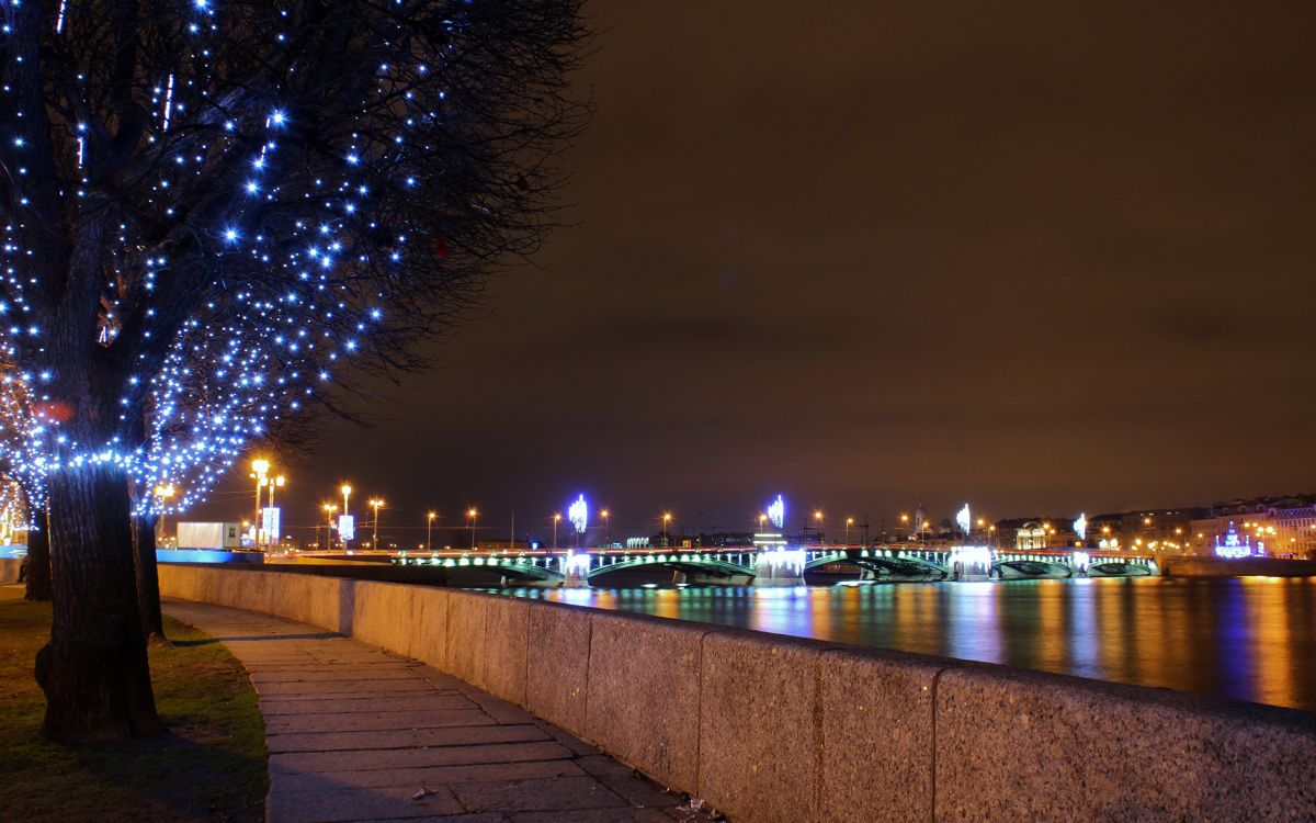 Обои отражение, достопримечательность, туризм, ночь, вода в разрешении 2560x1600