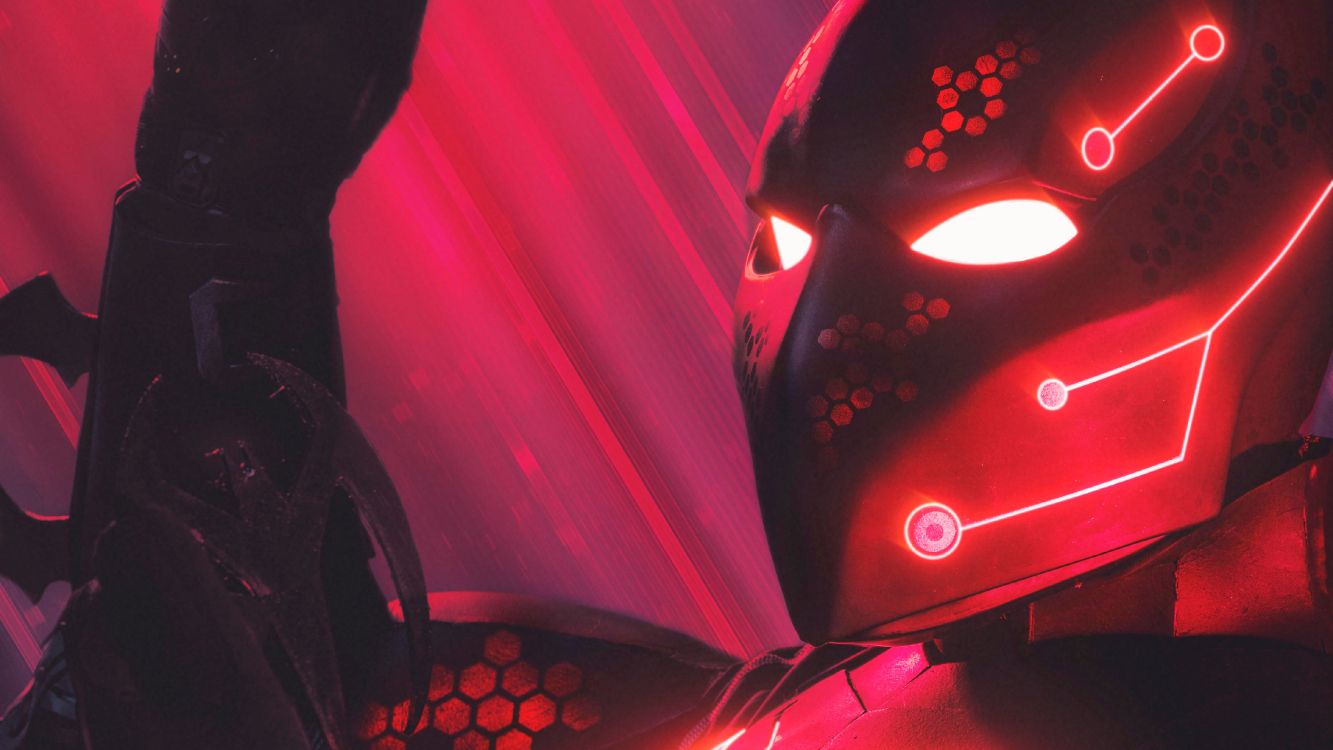 Обои Супермен, автомобильное освещение, неон, супергерой, Бэтмен в разрешении 4480x2520