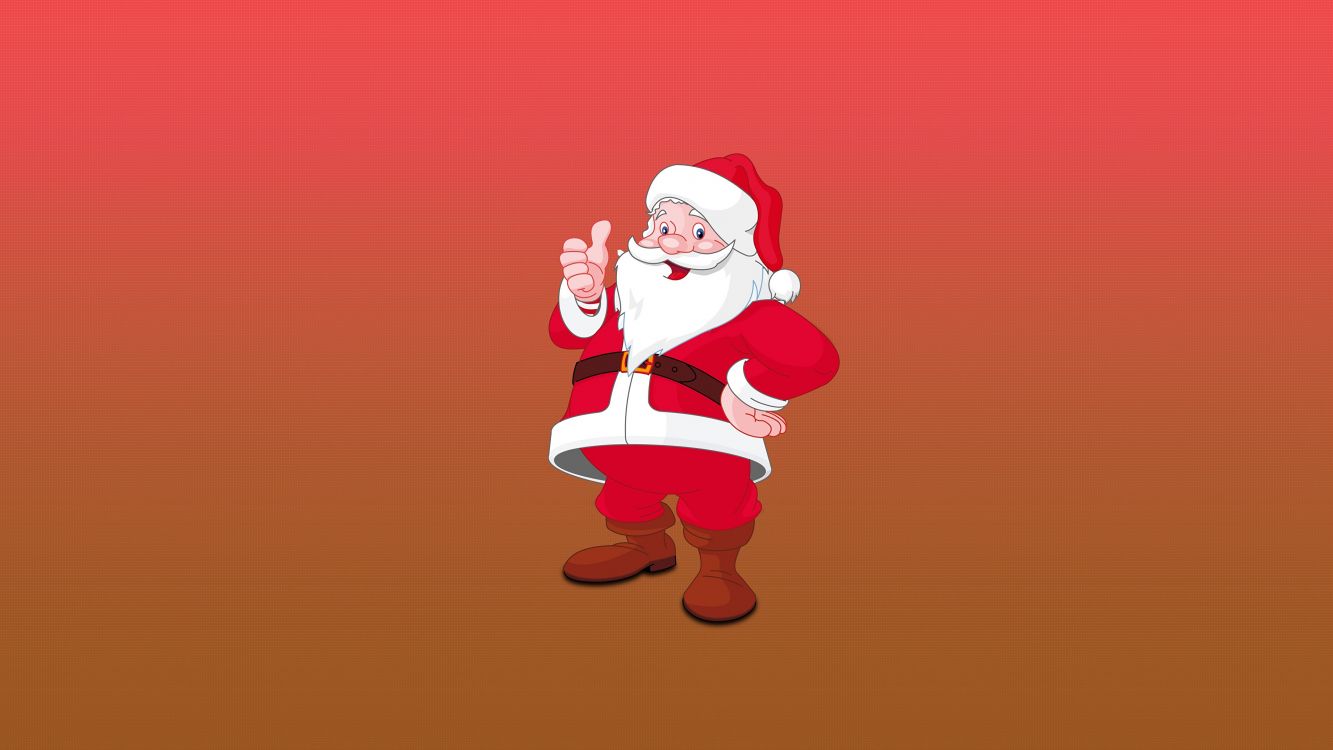 Обои Санта-Клаус, иллюстрация, Дед Мороз, Рождественский день, красный цвет в разрешении 3840x2160