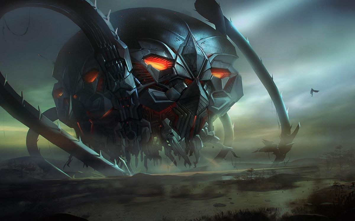 Обои машина, щупальце, видеоэффекты, робот, тьма в разрешении 1920x1200